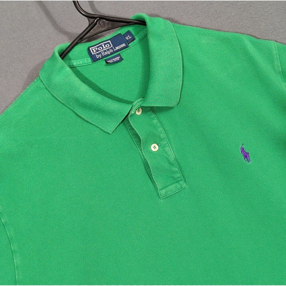 Polo Ralph Lauren Shirt Men's XL Green Cotton Polo Short Sleeve